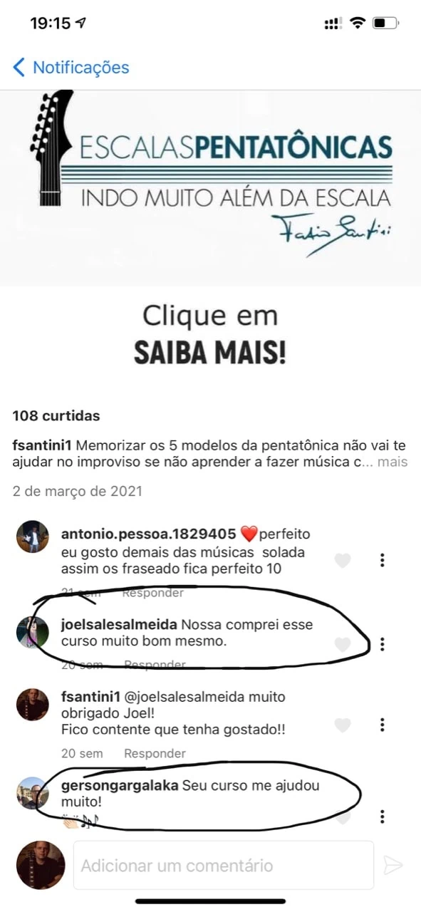 Depoimento de alunos que já compraram o curso